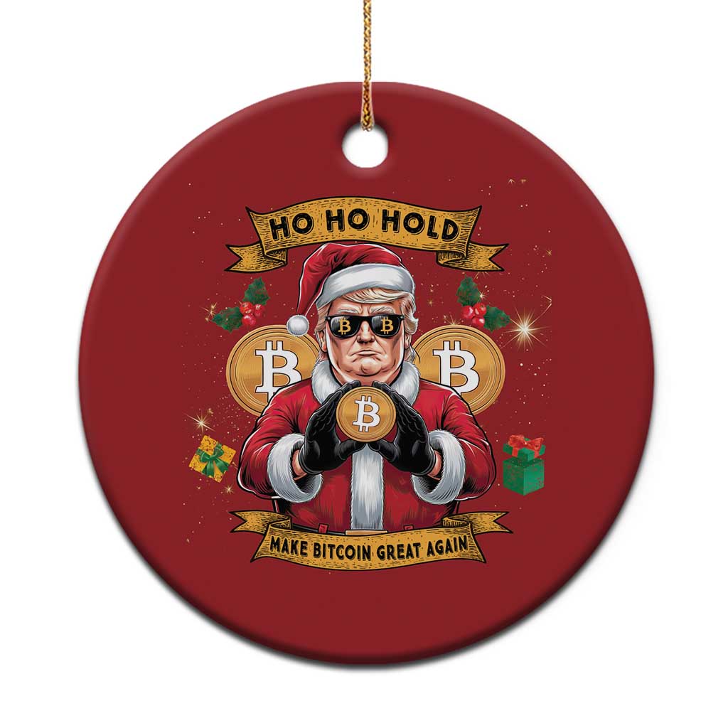 Funny Xmas Bitcoin Christmas Ornament Ho Ho Hold Merry Crypto Santa Trump TS09 Print Your Wear