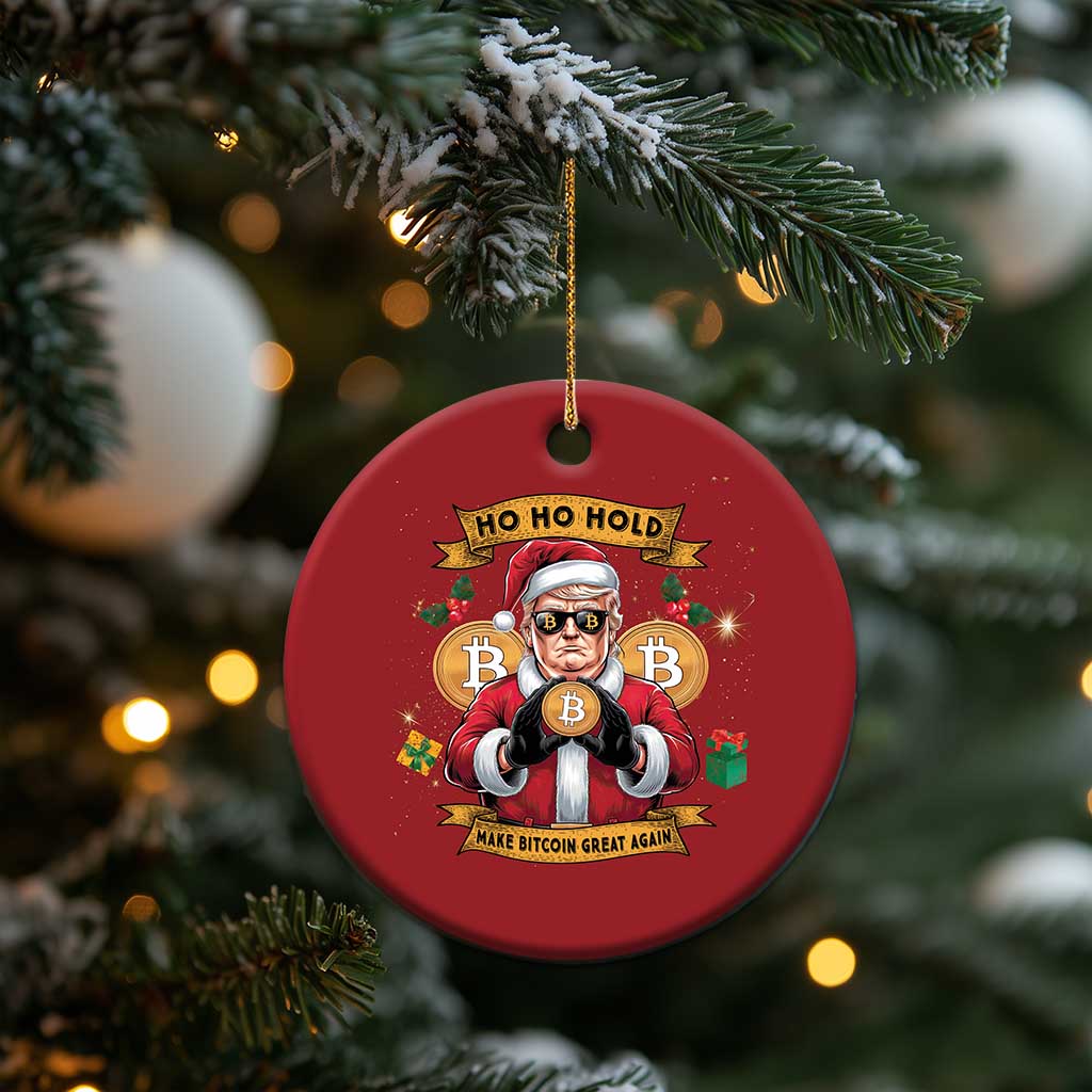 Funny Xmas Bitcoin Christmas Ornament Ho Ho Hold Merry Crypto Santa Trump TS09 Print Your Wear