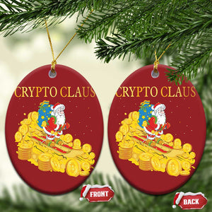 Funny Christmas Bitcoin Crypto Claus Christmas Ornament TS09 Oval Red Print Your Wear