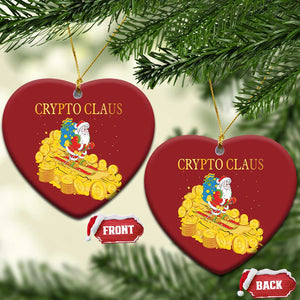 Funny Christmas Bitcoin Crypto Claus Christmas Ornament TS09 Heart Red Print Your Wear