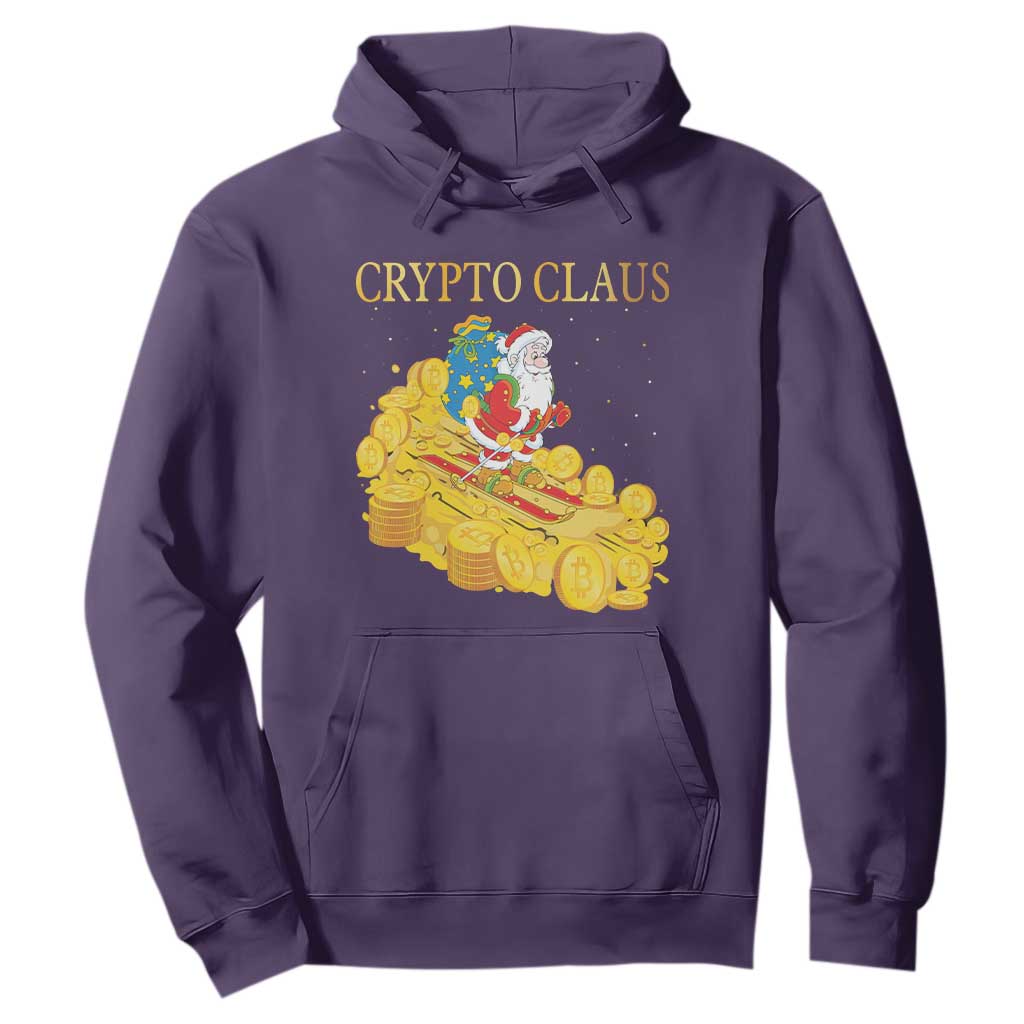 Funny Christmas Bitcoin Crypto Claus Hoodie TS09 Purple Print Your Wear