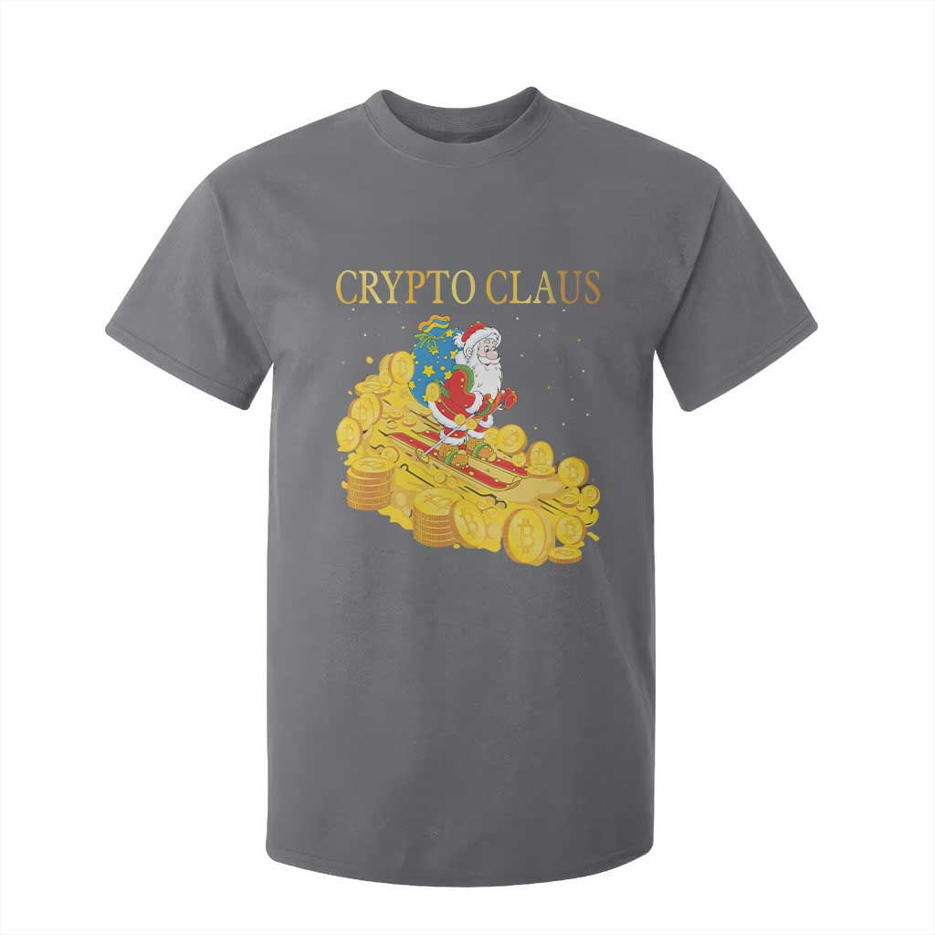 Funny Christmas Bitcoin Crypto Claus T Shirt For Kid TS09 Charcoal Print Your Wear