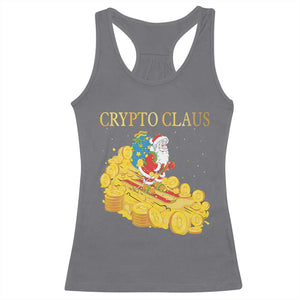 Funny Christmas Bitcoin Crypto Claus Racerback Tank Top TS09 Charcoal Print Your Wear