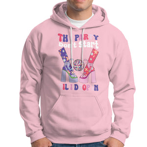 The Party Don't Start Till I Drop In Boujee Disco Ball Retro Groovy Hoodie TS09 Light Pink Printyourwear