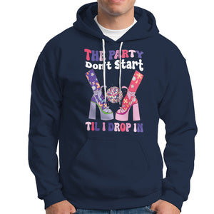 The Party Don't Start Till I Drop In Boujee Disco Ball Retro Groovy Hoodie TS09 Navy Printyourwear