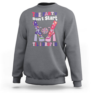 The Party Don't Start Till I Drop In Boujee Disco Ball Retro Groovy Sweatshirt TS09 Charcoal Printyourwear