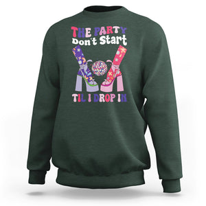 The Party Don't Start Till I Drop In Boujee Disco Ball Retro Groovy Sweatshirt TS09 Dark Forest Green Printyourwear