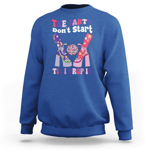 The Party Don't Start Till I Drop In Boujee Disco Ball Retro Groovy Sweatshirt TS09 Royal Blue Printyourwear