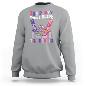 The Party Don't Start Till I Drop In Boujee Disco Ball Retro Groovy Sweatshirt TS09 Sport Gray Printyourwear