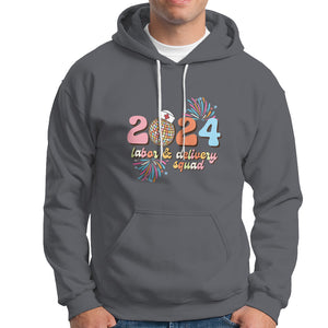 Groovy 2024 Disco Ball and Delivery Squad New Years Eve Hoodie TS09 Charcoal Printyourwear