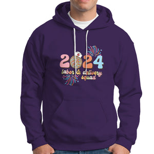 Groovy 2024 Disco Ball and Delivery Squad New Years Eve Hoodie TS09 Purple Printyourwear