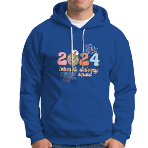 Groovy 2024 Disco Ball and Delivery Squad New Years Eve Hoodie TS09 Royal Blue Printyourwear