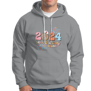 Groovy 2024 Disco Ball and Delivery Squad New Years Eve Hoodie TS09 Sport Gray Printyourwear