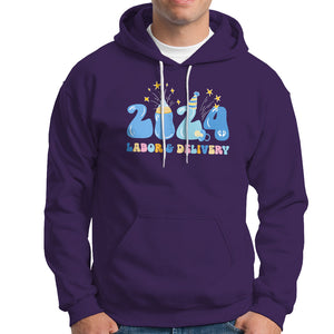 Retro 2024 Labor and Delivery Unit Nurse New Years Eve Rn Np Hoodie TS09 Purple Printyourwear