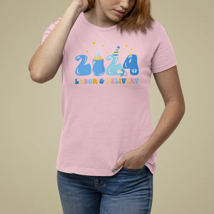 Retro 2024 Labor and Delivery Unit Nurse New Years Eve Rn Np T Shirt For Women TS09 Light Pink Printyourwear