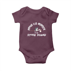 Proud L&D Member Of The Stork Squad Labor & Delivery Nurse Baby Onesie TS09 Maroon Print Your Wear