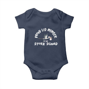 Proud L&D Member Of The Stork Squad Labor & Delivery Nurse Baby Onesie TS09 Navy Print Your Wear