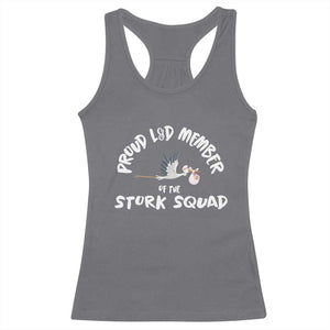 Proud L&D Member Of The Stork Squad Labor & Delivery Nurse Racerback Tank Top TS09 Charcoal Print Your Wear