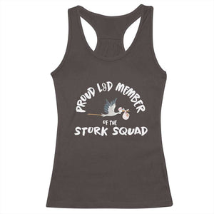 Proud L&D Member Of The Stork Squad Labor & Delivery Nurse Racerback Tank Top TS09 Dark Chocolate Print Your Wear