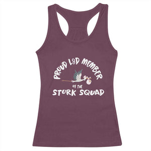 Proud L&D Member Of The Stork Squad Labor & Delivery Nurse Racerback Tank Top TS09 Maroon Print Your Wear