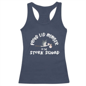 Proud L&D Member Of The Stork Squad Labor & Delivery Nurse Racerback Tank Top TS09 Navy Print Your Wear