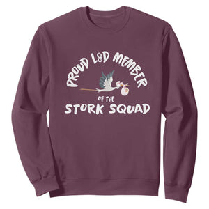 Proud L&D Member Of The Stork Squad Labor & Delivery Nurse Sweatshirt TS09 Maroon Print Your Wear