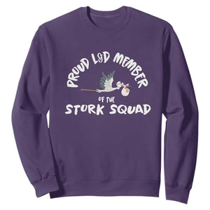 Proud L&D Member Of The Stork Squad Labor & Delivery Nurse Sweatshirt TS09 Purple Print Your Wear