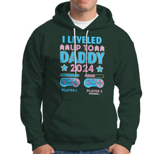 I Leveled Up To Daddy 2024 Funny Soon To Be Dad Hoodie TS09 Dark Forest Green Printyourwear