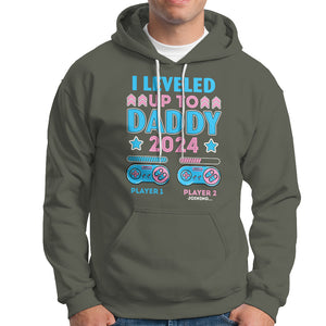 I Leveled Up To Daddy 2024 Funny Soon To Be Dad Hoodie TS09 Military Green Printyourwear