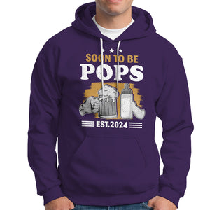 Soon to be Pops 2024 New Daddy Announcement Hoodie TS09 Purple Printyourwear