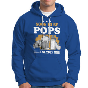 Soon to be Pops 2024 New Daddy Announcement Hoodie TS09 Royal Blue Printyourwear