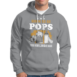 Soon to be Pops 2024 New Daddy Announcement Hoodie TS09 Sport Gray Printyourwear