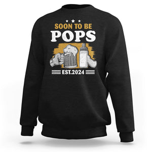 Soon to be Pops 2024 New Daddy Announcement Sweatshirt TS09 Black Printyourwear