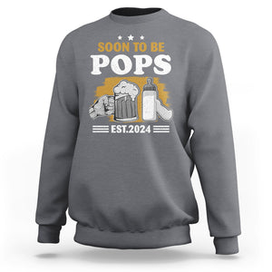 Soon to be Pops 2024 New Daddy Announcement Sweatshirt TS09 Charcoal Printyourwear