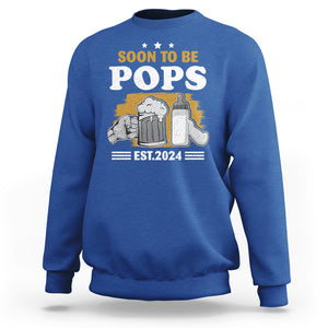 Soon to be Pops 2024 New Daddy Announcement Sweatshirt TS09 Royal Blue Printyourwear