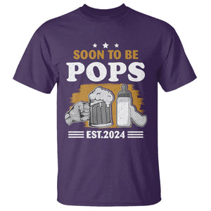 Soon to be Pops 2024 New Daddy Announcement T Shirt TS09 Purple Printyourwear