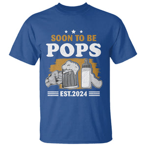 Soon to be Pops 2024 New Daddy Announcement T Shirt TS09 Royal Blue Printyourwear