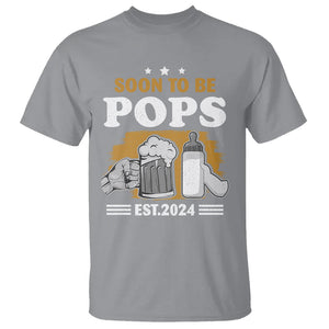 Soon to be Pops 2024 New Daddy Announcement T Shirt TS09 Sport Gray Printyourwear