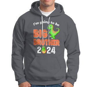 I'm Going To Be Big Brother 2024 Dinosaur Bro Baby Hoodie TS09 Charcoal Printyourwear