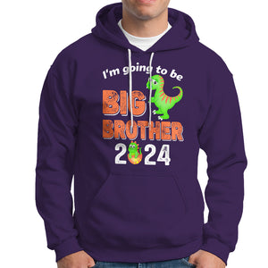 I'm Going To Be Big Brother 2024 Dinosaur Bro Baby Hoodie TS09 Purple Printyourwear