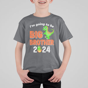 I'm Going To Be Big Brother 2024 Dinosaur Bro Baby T Shirt For Kid TS09 Charcoal Printyourwear