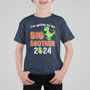 I'm Going To Be Big Brother 2024 Dinosaur Bro Baby T Shirt For Kid TS09 Navy Printyourwear