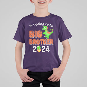 I'm Going To Be Big Brother 2024 Dinosaur Bro Baby T Shirt For Kid TS09 Purple Printyourwear