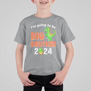 I'm Going To Be Big Brother 2024 Dinosaur Bro Baby T Shirt For Kid TS09 Sport Gray Printyourwear