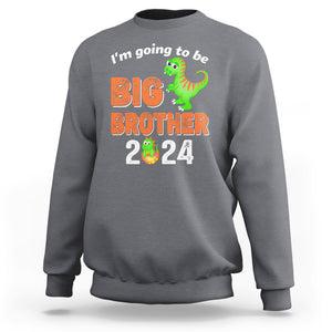 I'm Going To Be Big Brother 2024 Dinosaur Bro Baby Sweatshirt TS09 Charcoal Printyourwear