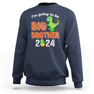 I'm Going To Be Big Brother 2024 Dinosaur Bro Baby Sweatshirt TS09 Navy Printyourwear