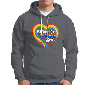 LGBT History Month Hoodie Proudest Teacher Ever Teaching Proud Rainbow TS09 Charcoal Printyourwear