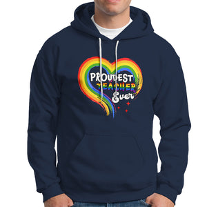 LGBT History Month Hoodie Proudest Teacher Ever Teaching Proud Rainbow TS09 Navy Printyourwear