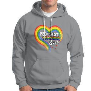 LGBT History Month Hoodie Proudest Teacher Ever Teaching Proud Rainbow TS09 Sport Gray Printyourwear