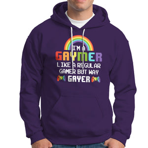 Gaymer Like A Regular Gamer But Way Gayer LGBT Rainbow Gaming Hoodie TS09 Purple Printyourwear